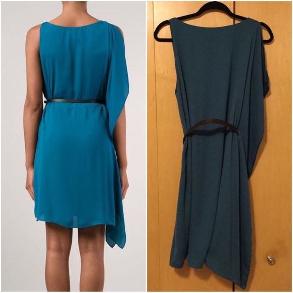 HALSTON HERITAGE draped side detail dress - Picture 3 of 8